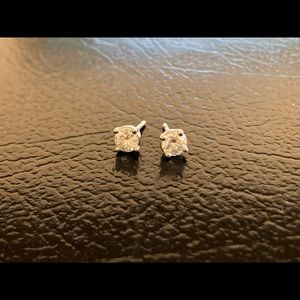 14k white gold Charles & Colvard moissanite studs.